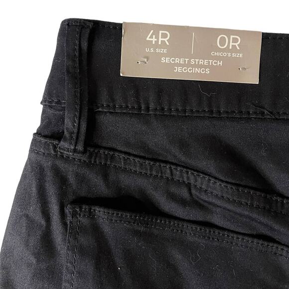 Chicos Secret Stretch Four Pocket Jet Black Jeggings Chicos Size OR Size 4 BNWT - Picture 8 of 14